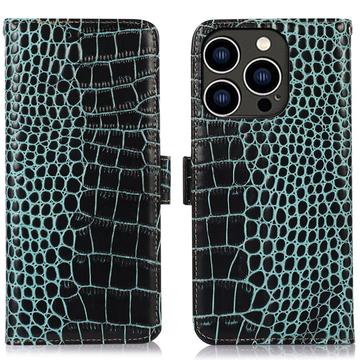 iPhone 16 Pro Max Crocodile Series Wallet Leren Hoesje met RFID