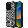 iPhone 16 Pro Max DKNY Crosswalk Patroon hoesje - MagSafe compatibel - Ivoor / Zwart