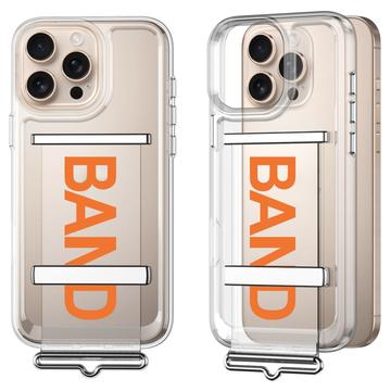 iPhone 16 Pro Max GKK Band Hoesje - Oranje / Doorzichtig