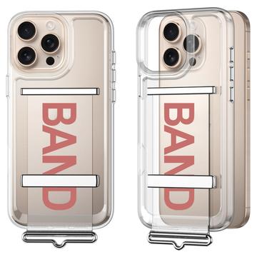 iPhone 16 Pro Max GKK Band Hoesje - Roze / Doorzichtig