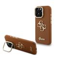 iPhone 16 Pro Max Guess 4G Logo Stand Camera Frame Hoesje - Bruin