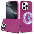 iPhone 16 Pro Max Liquid Siliconen Hoesje - MagSafe Compatibel - Paars