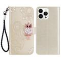 iPhone 16 Pro Max Uil Strass Portemonnee Hoesje