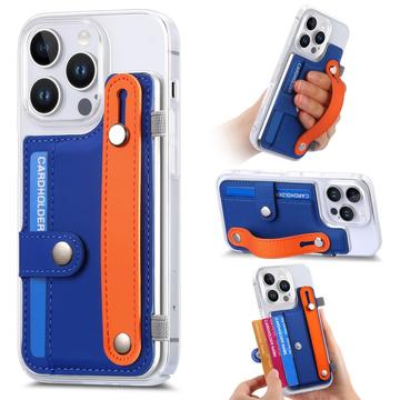 iPhone 16 Pro Max Plastic Hoesje CY1 - Kaartsleuf, Polsband, Kickstand - Donkerblauw