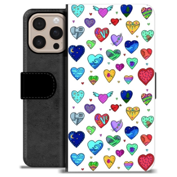 iPhone 16 Pro Max Premium Portemonnee Hoesje - Harten