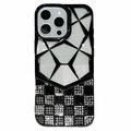 iPhone 16 Pro Max Strass Geometrisch Diamantpatroon Hoesje - Zwart
