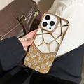 iPhone 16 Pro Max Strass Geometrisch Diamantpatroon Hoesje - Goud