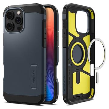 iPhone 16 Pro Max Spigen Tough Armor Mag Hoesje - Metalen leisteen