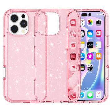 iPhone 16 Pro Max Stylish Glitter Series Hybride Hoesje - Roze
