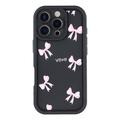 iPhone 16 Pro Max Stijlvol Schokbestendig TPU Hoesje met Opstaande Randen - Zwart / strik