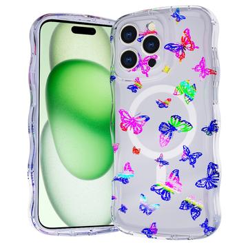 iPhone 16 Pro Max Wave-Edge Laser Glitter MagSafe hoesje