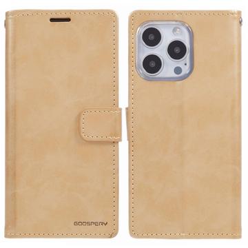 iPhone 16 Pro Mercury Goospery Blue Moon Portemonnee Hoesje - Goud