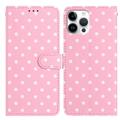 iPhone 16 Pro Polka Dot-patroon Portemonnee Hoesje - Roze