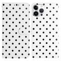iPhone 16 Pro Polka Dot-patroon Portemonnee Hoesje - Wit