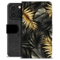 iPhone 16 Pro Premium Portemonnee Hoesje - Gouden Bladeren