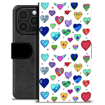 iPhone 16 Pro Premium Portemonnee Hoesje - Harten