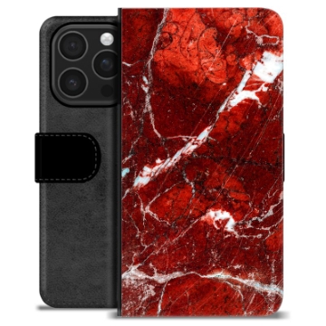 iPhone 16 Pro Premium Portemonnee Hoesje - Rode Marmer