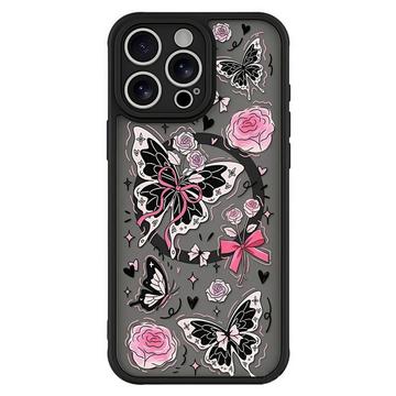 iPhone 16 Pro Stijlvolle beschermende magnetische hoesje - vlinders / rozen