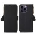 iPhone 16 Pro Leren Portemonnee Hoesje met RFID