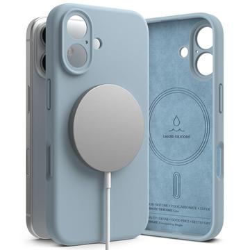 iPhone 16 Ringke Vloeibare Siliconen MagSafe Hoesje - Blauw