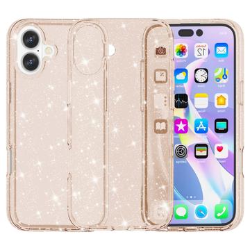 iPhone 16 Stylish Glitter Series Hybride Hoesje - Goud