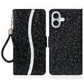 iPhone 16 Stijlvol Glitter Portemonnee Hoesje