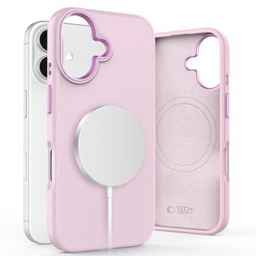 iPhone 16 Tech-Protect Silicone Pure Hoesje - MagSafe-compatibel - Roze parel