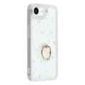 iPhone 16e CrystalGlow Hybride Hoesje met Ringhouder - Sterren / Doorzichtig