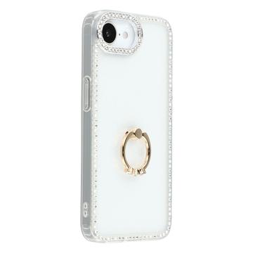 iPhone 16e CrystalGlow Hybride hoesje met ringhouder - Doorzichtig