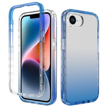 iPhone 16e Gradient Series Hybride Hoesje - Blauw / Doorzichtig