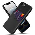 iPhone 16e KSQ Hoesje met Kaartenzak - Zwart