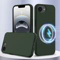 iPhone 16e Liquid Siliconen Hoesje - MagSafe Compatibel - Donkergroen