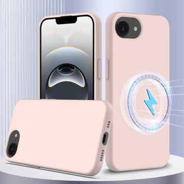 iPhone 16e Liquid Siliconen Hoesje - MagSafe Compatibel - Roze