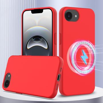 iPhone 16e Liquid Siliconen Hoesje - MagSafe Compatibel - Rood