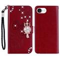 iPhone 16e Uil Strass Portemonnee Hoesje