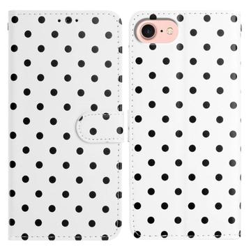 iPhone 16e Polka Dot-patroon Portemonnee Hoesje - Wit