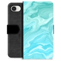 iPhone 16e Premium Portemonnee Hoesje - Blauw Marmer