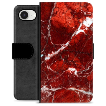 iPhone 16e Premium Portemonnee Hoesje - Rode Marmer