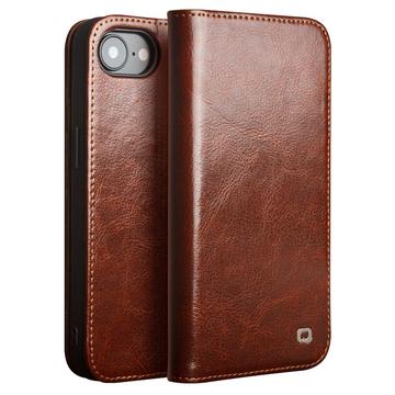 iPhone 16e Qialino Classic Wallet Leren Hoesje - Donkerbruin