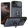 iPhone 16e Roterende ring hybride hoesje met camera schild