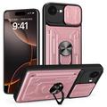 iPhone 16e Roterende ring hybride hoesje met camera schild