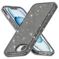 iPhone 16e Stylish Glitter Series Hybride Hoesje - Zwart