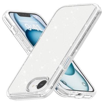iPhone 16e Stylish Glitter Series Hybride Hoesje - Wit