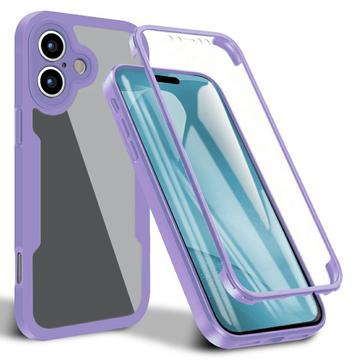 iPhone 17 360 Bescherming Hoesje - Paars / Doorzichtig