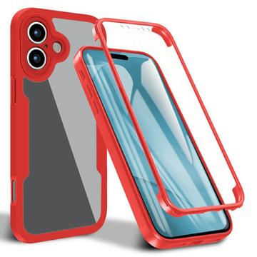 iPhone 17 360 Bescherming Hoesje - Rood / Doorzichtig