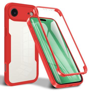 iPhone 17 Air 360 Bescherming Hoesje - Rood / Doorzichtig