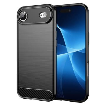 iPhone 17 Air Geborsteld TPU Hoesje - Koolstofvezel