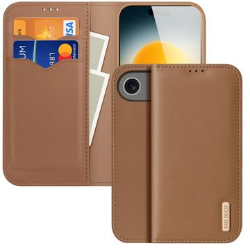 iPhone 17 Air Dux Ducis Hivo Wallet Leren Hoesje - Bruin