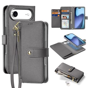 iPhone 17 Air Dux Ducis Lawa Leren Portemonnee Hoesje met magneet - Grijs