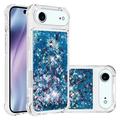 iPhone Air Glitter Quicksand TPU Hoesje - Blauwe Harten